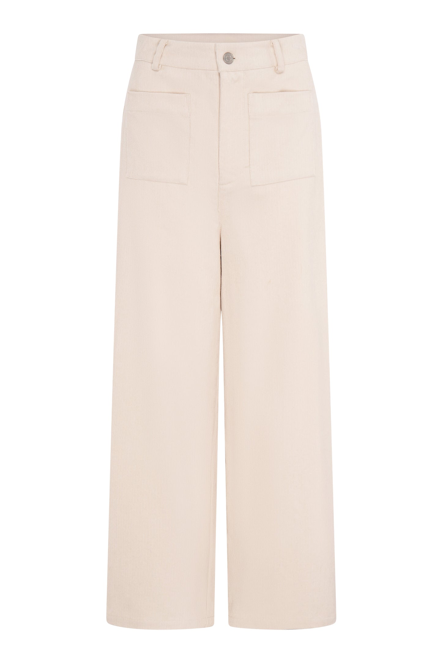 Orielle Cropped Cord Trouser in Ecru