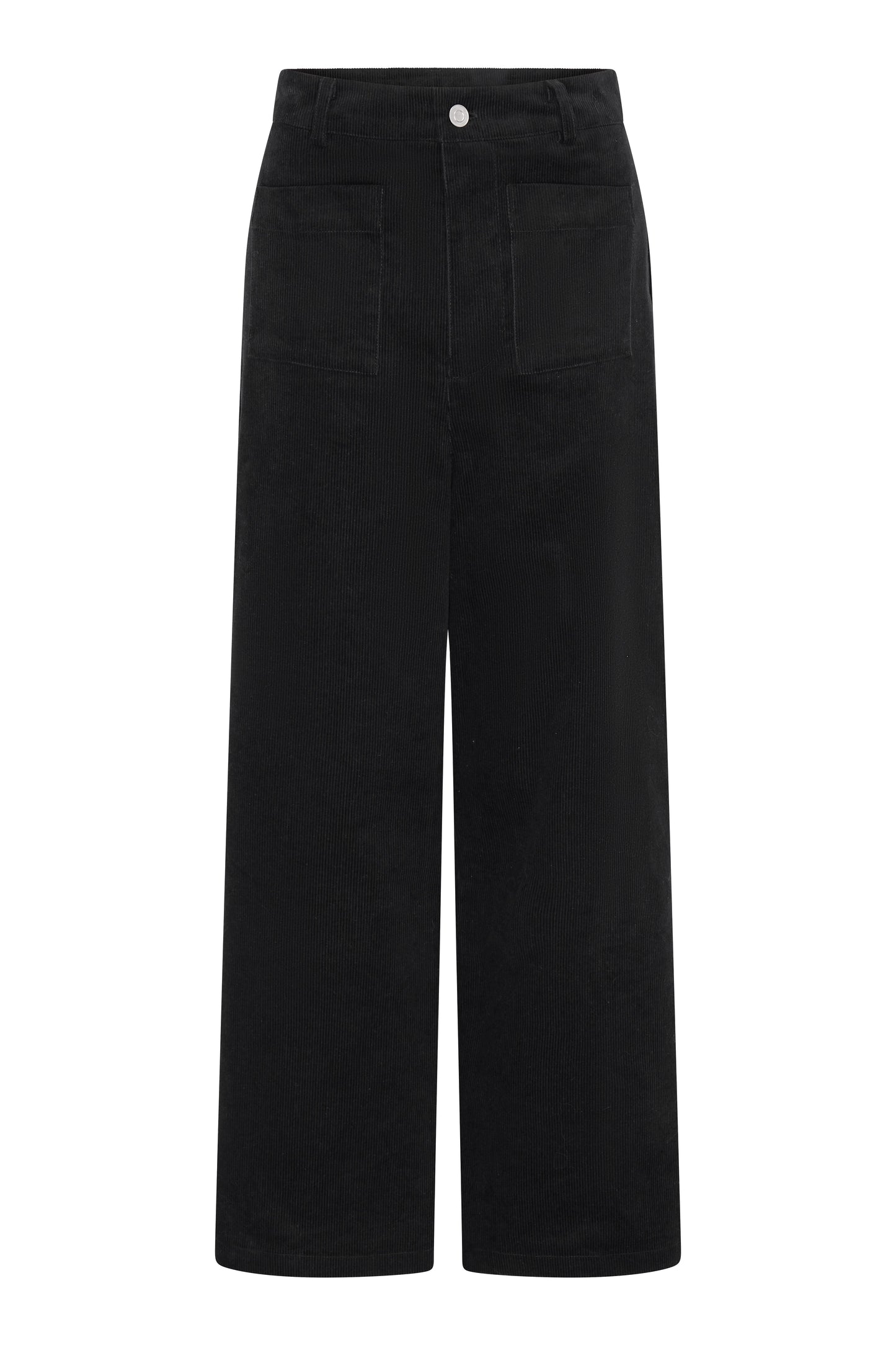 Orielle Cropped Cord Trouser in Black