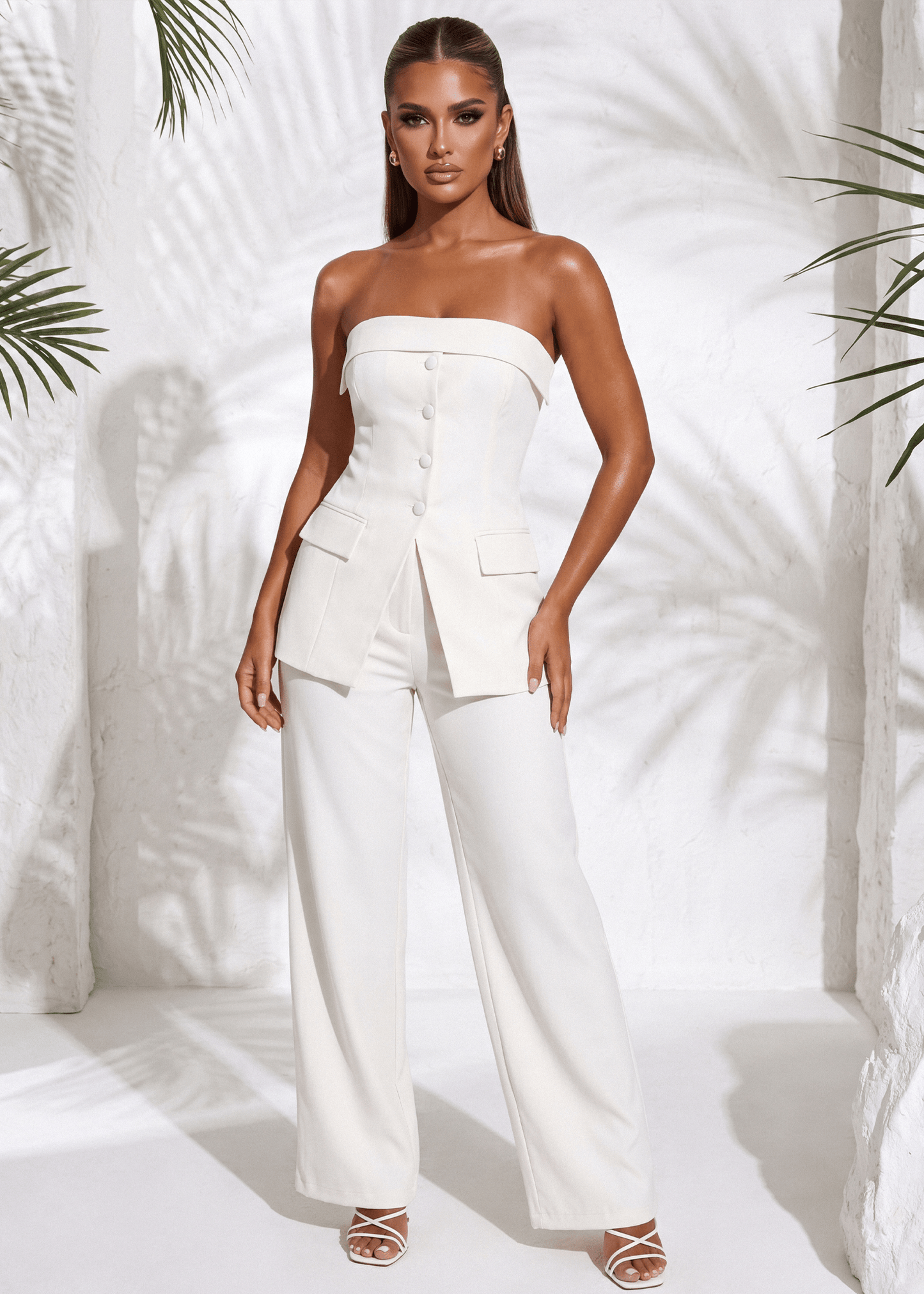 Polished Presence Tailored Trousers - Ivory