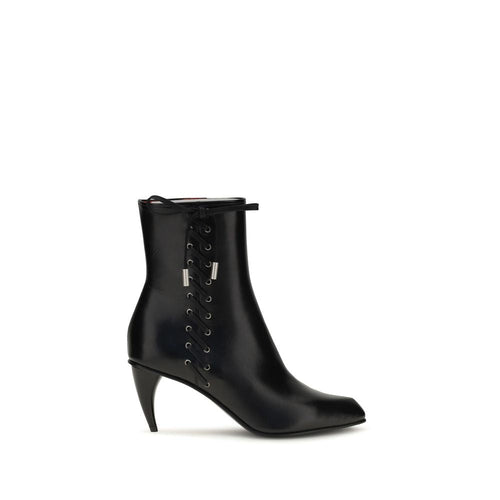 Alexander McQueen Black Calf Leather Bos Taurus Lace-Up Boots