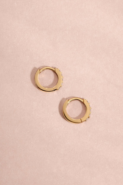 14K Solid Gold 7mm Lab Grown Diamond Huggies
