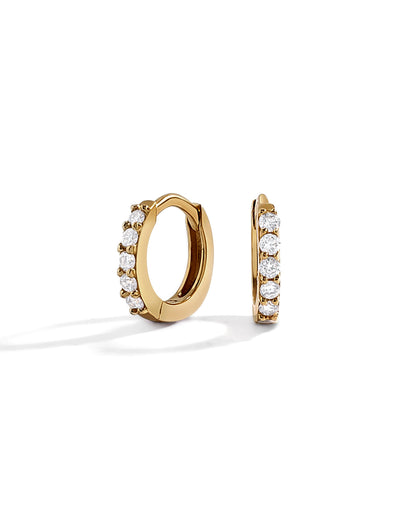 14K Solid Gold 7mm Lab Grown Diamond Huggies