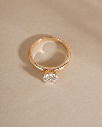 14K Solid Gold Round Solitaire Lab Grown Diamond Ring