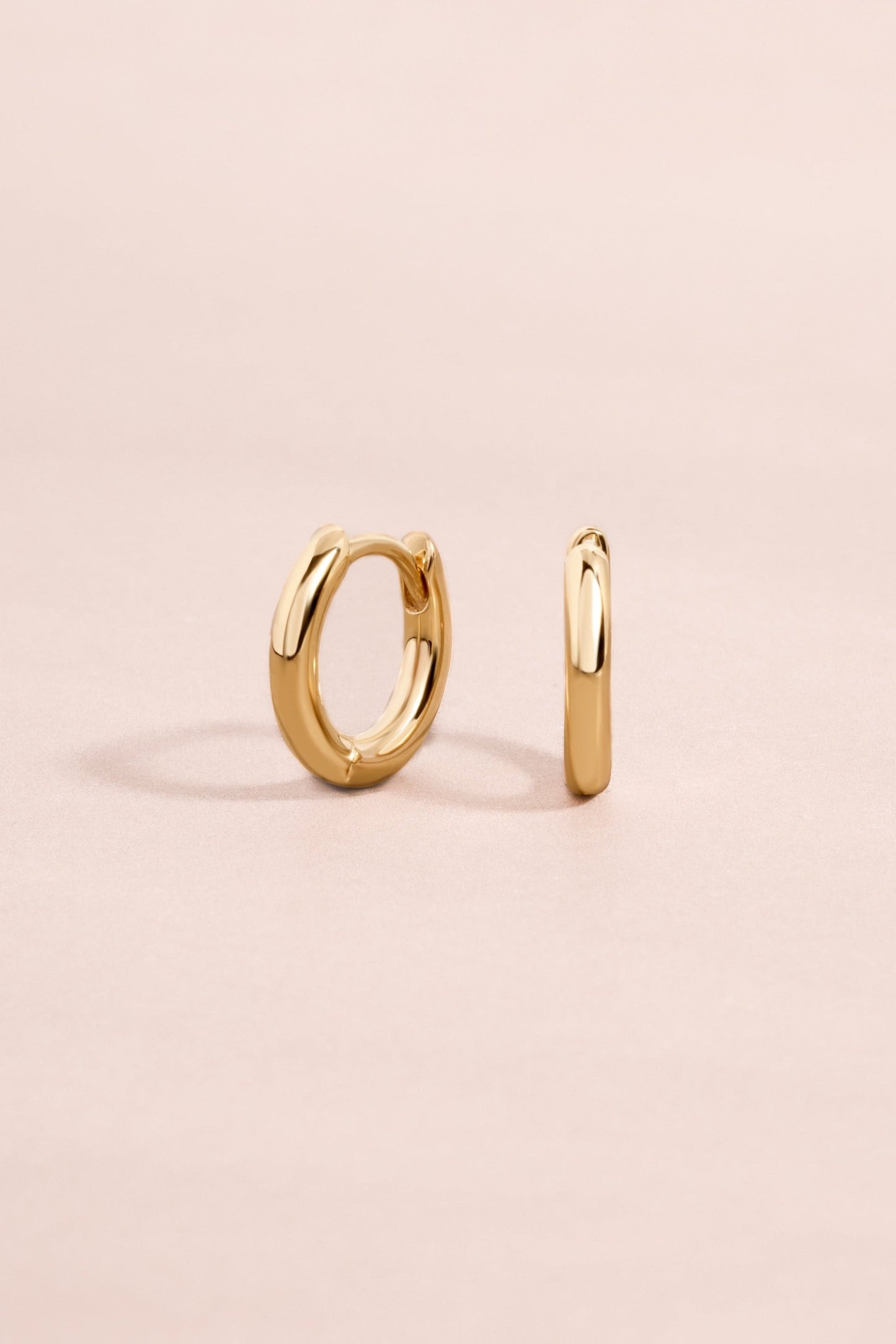 14K Solid Gold Simple Huggies