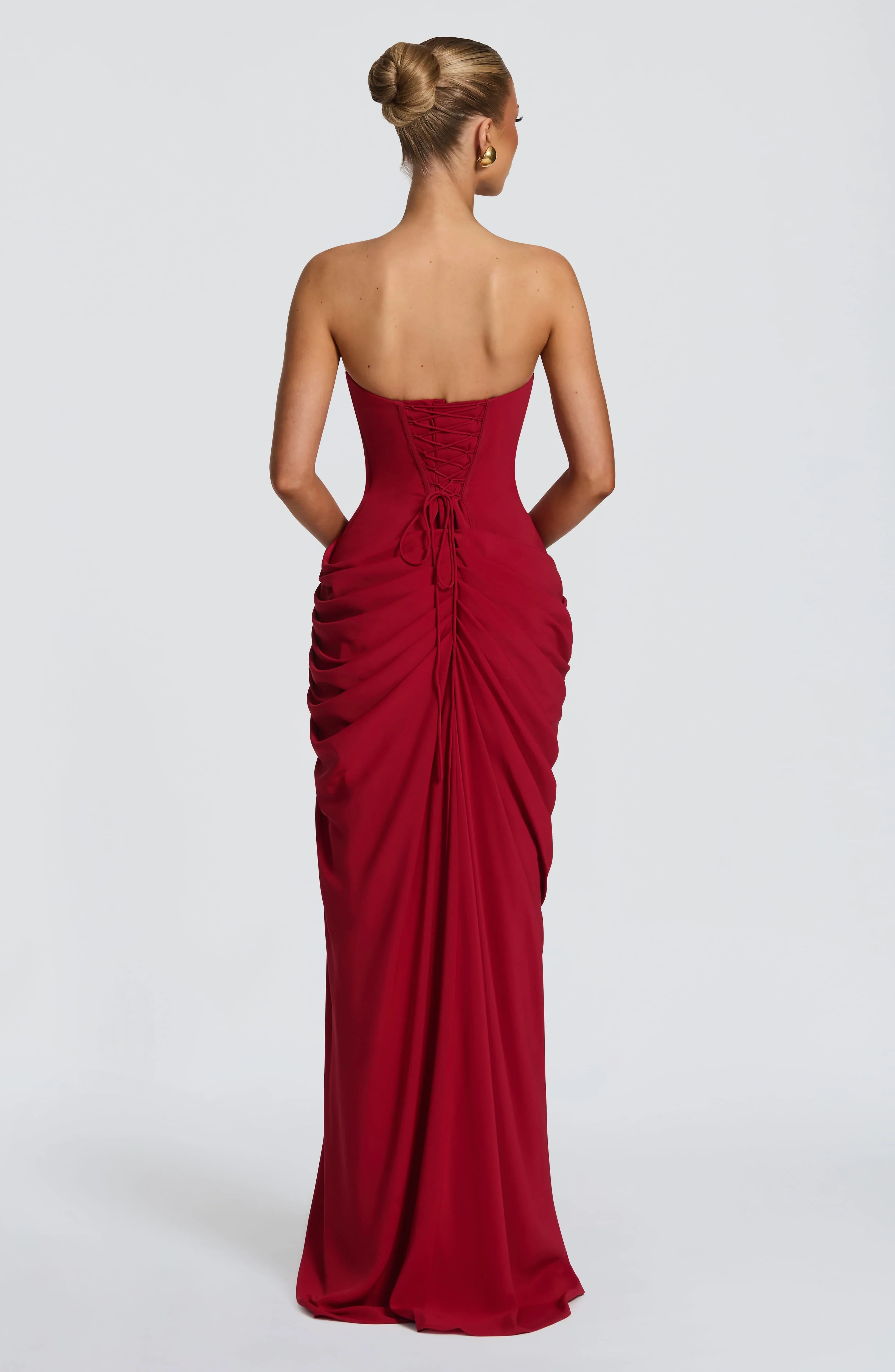 Cyra Maxi Dress - Deep Red