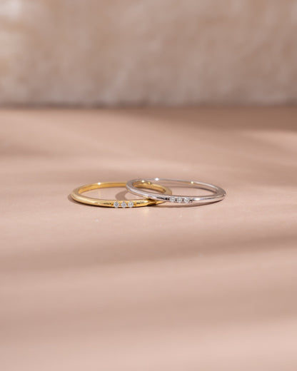 CZ 3 Stone Diamond Ring