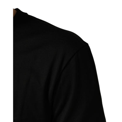 +39 MASQ Black Logo DG Print Cotton Crew Neck T-shirt