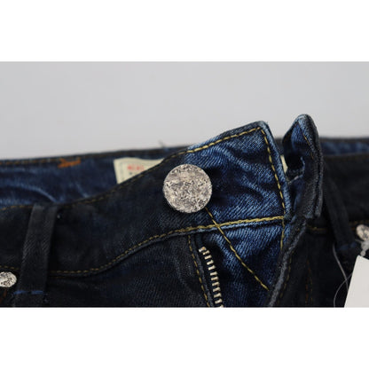 Acht Blue Cotton Low Waist Slim Fit Women Casual Jeans