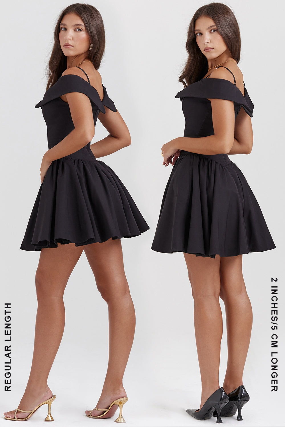 black off shoulder mini dress