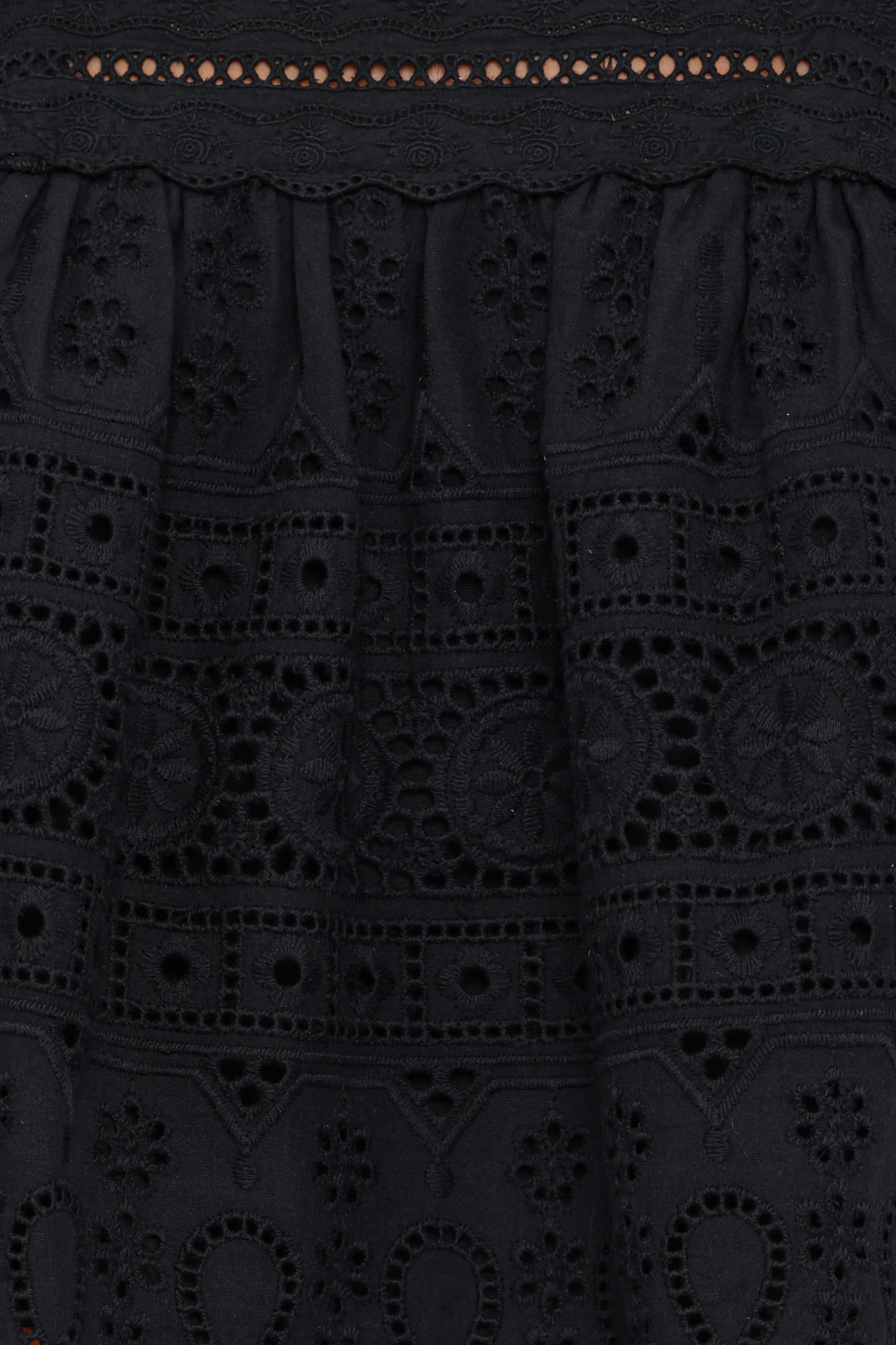 Aideen Eyelet Top - Black