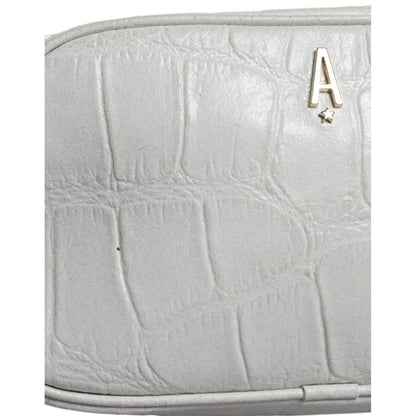 Aniye By White Croc Print Leather Crossbody Sling Bag