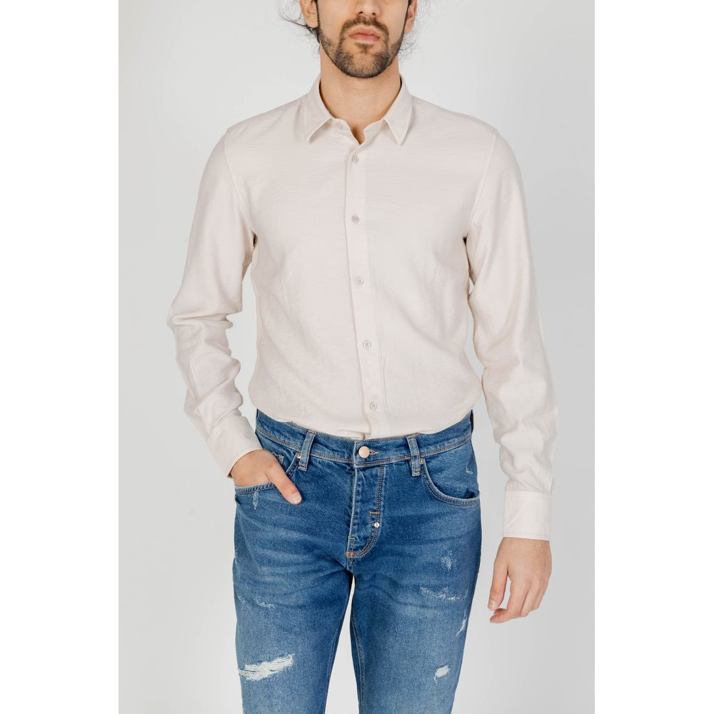 Antony Morato Beige Viscose Dress Shirt