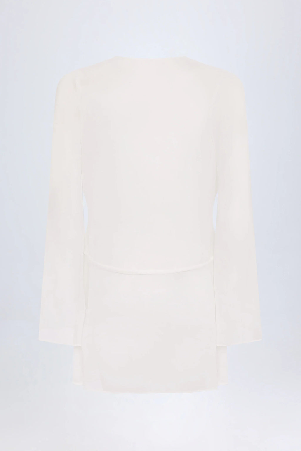 Cowl-Neck Mini Dress in White