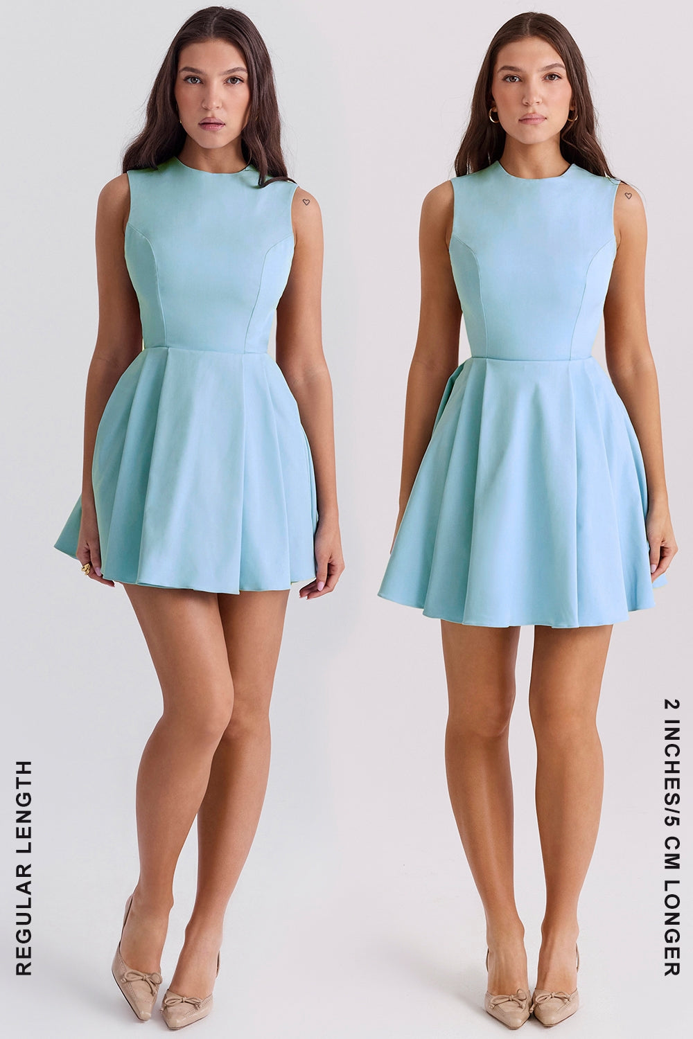 tuscan blue twill mini dress