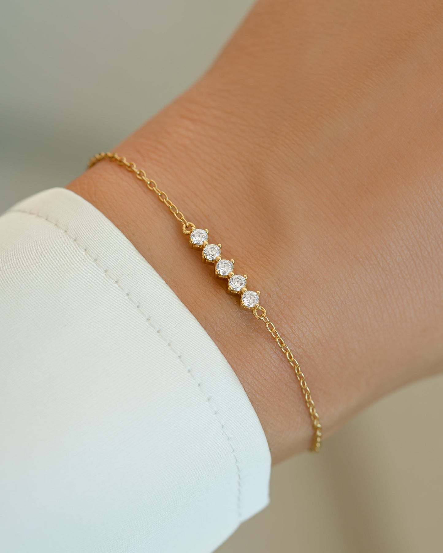5 Stone Diamond Bracelet