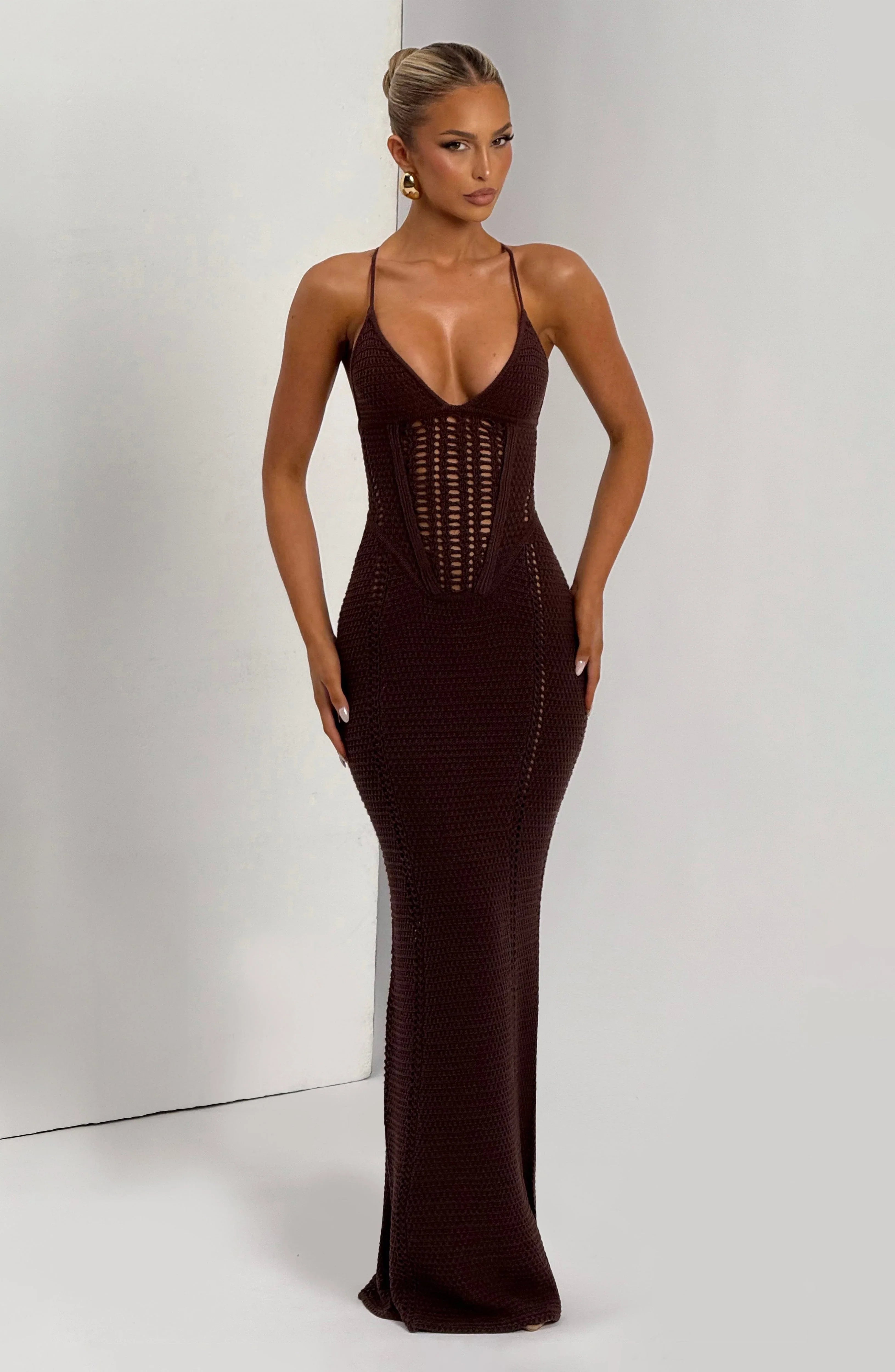 Xanthe Maxi Dress - Plum Brown