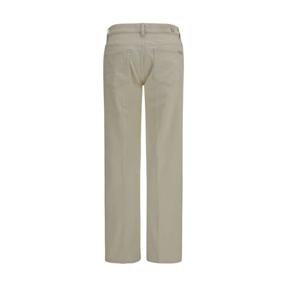 7FOR Beige Cotton Straight-Leg Jeans