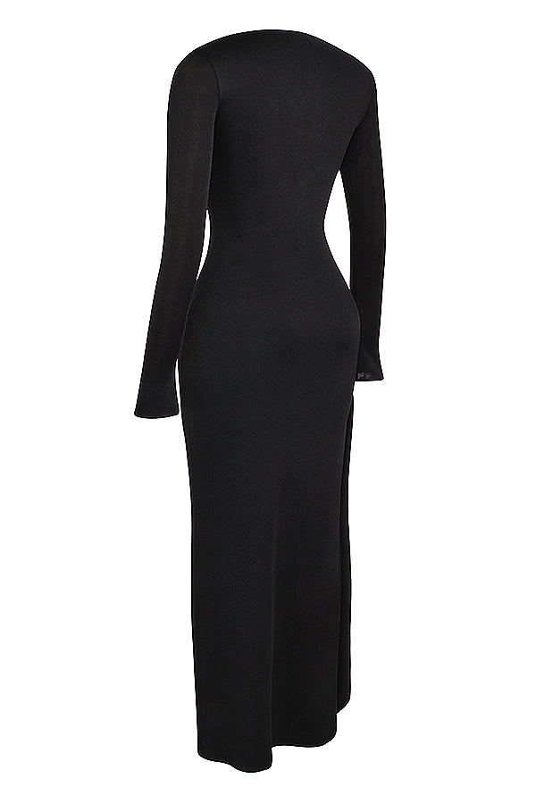 black cutout maxi dress