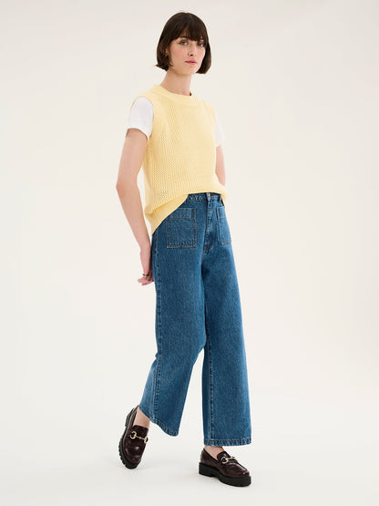 Bobbi Cotton Vest in Lemon