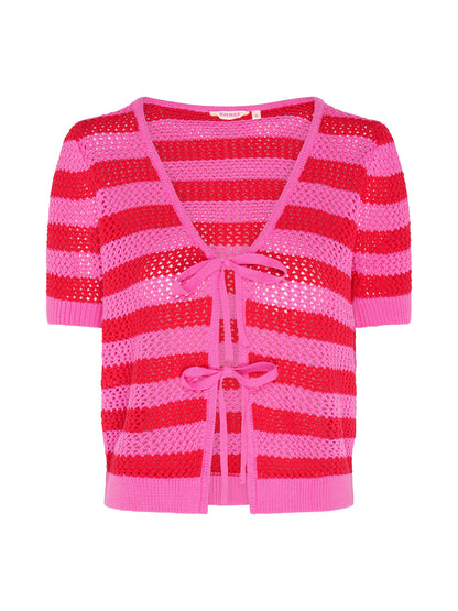 Harper Stripe Knit Top in Pink/Red