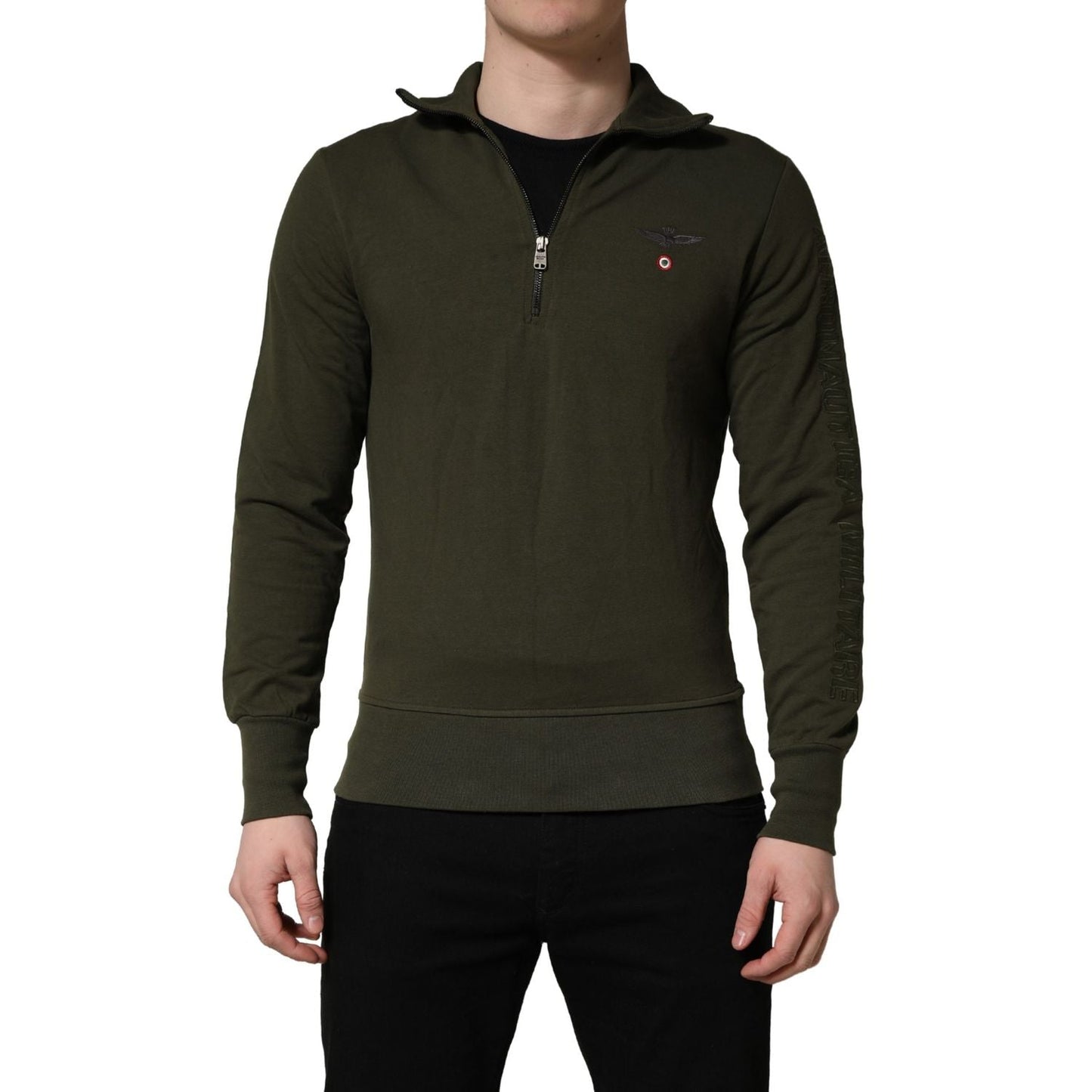 Aeronautica Militare MilitaryGreen HalfZip Sweatshirt Sweater