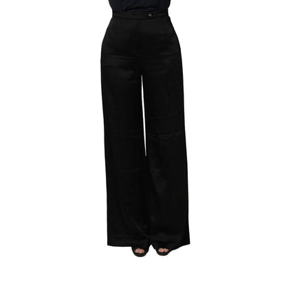 Alberta Ferretti Black HighWaist WideLeg Women Trouser Pants