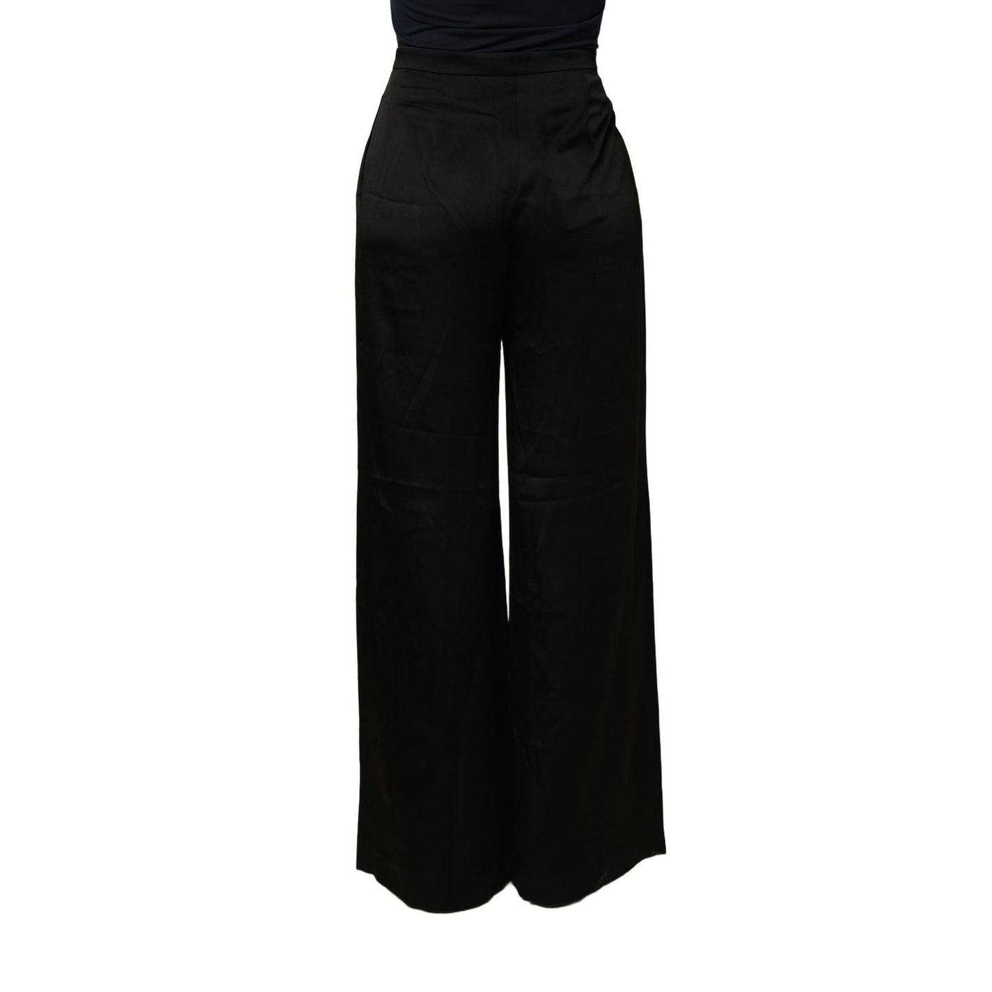 Alberta Ferretti Black HighWaist WideLeg Women Trouser Pants