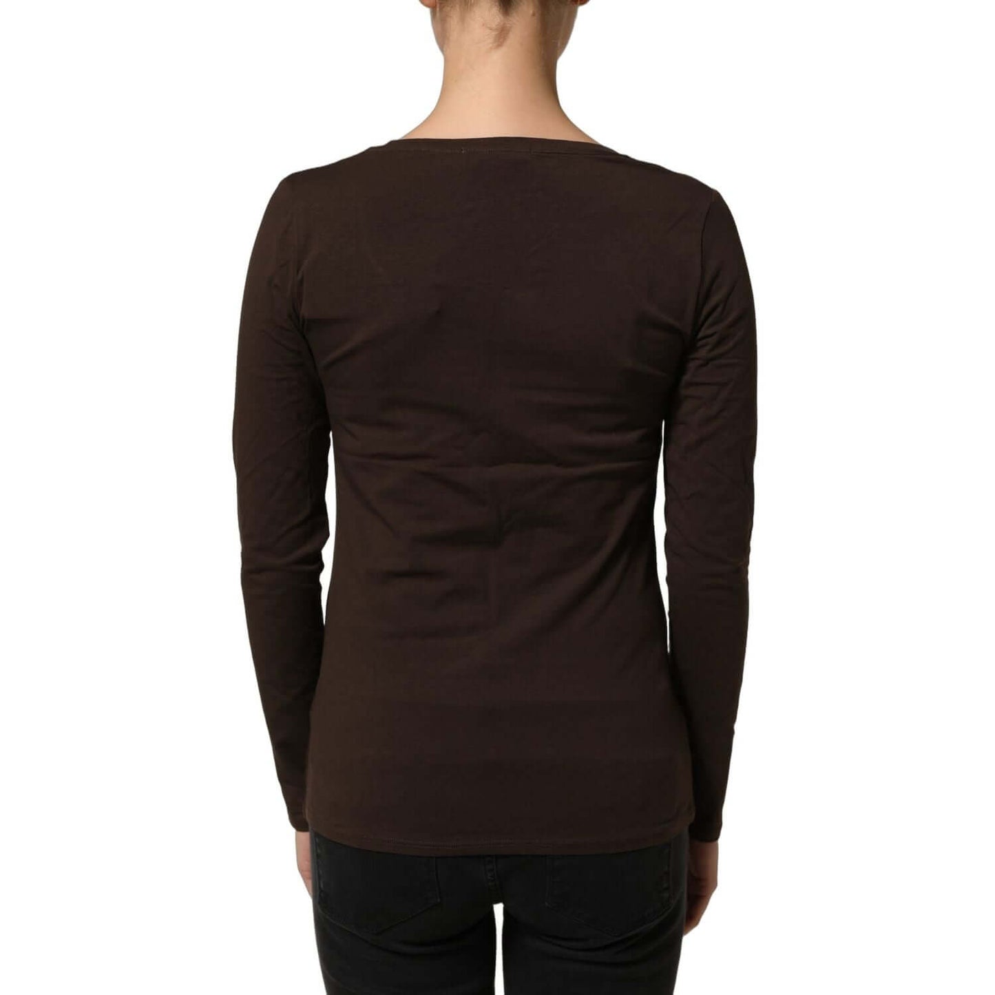 Alpha Massimo Rebecchi Brown Long Sleeves Round Neck Top