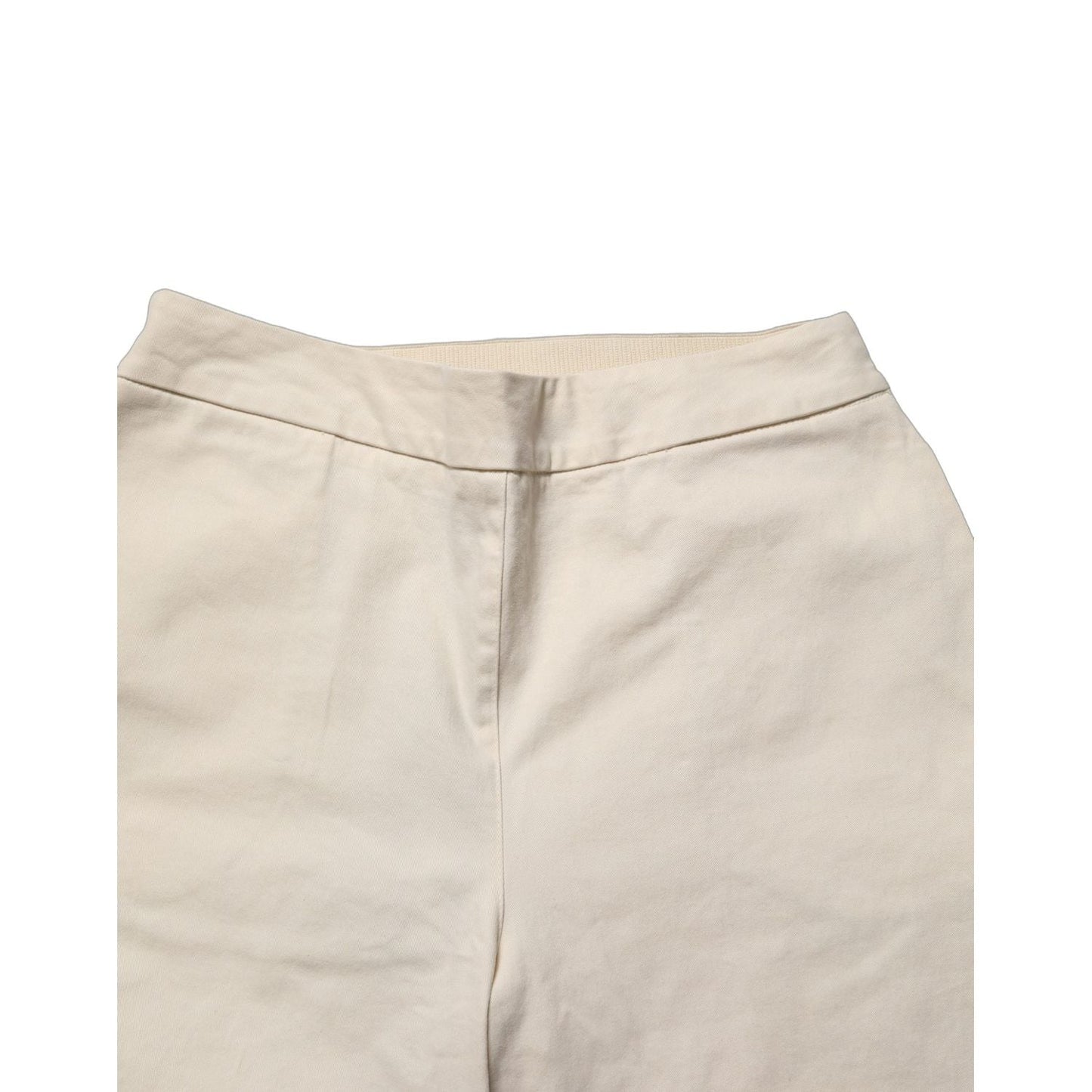 Alpha Studio Beige High Waist Straight Capri Cropped Trouser Pants