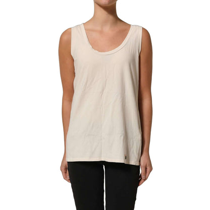 Aniye By Beige Viscose Sleeveless Round Neck Women Tank Top