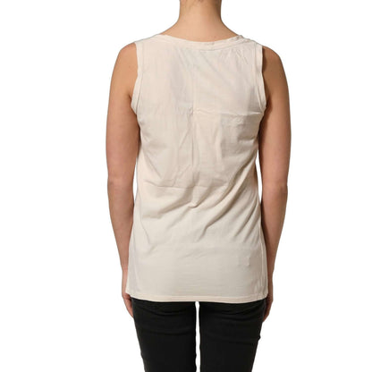 Aniye By Beige Viscose Sleeveless Round Neck Women Tank Top