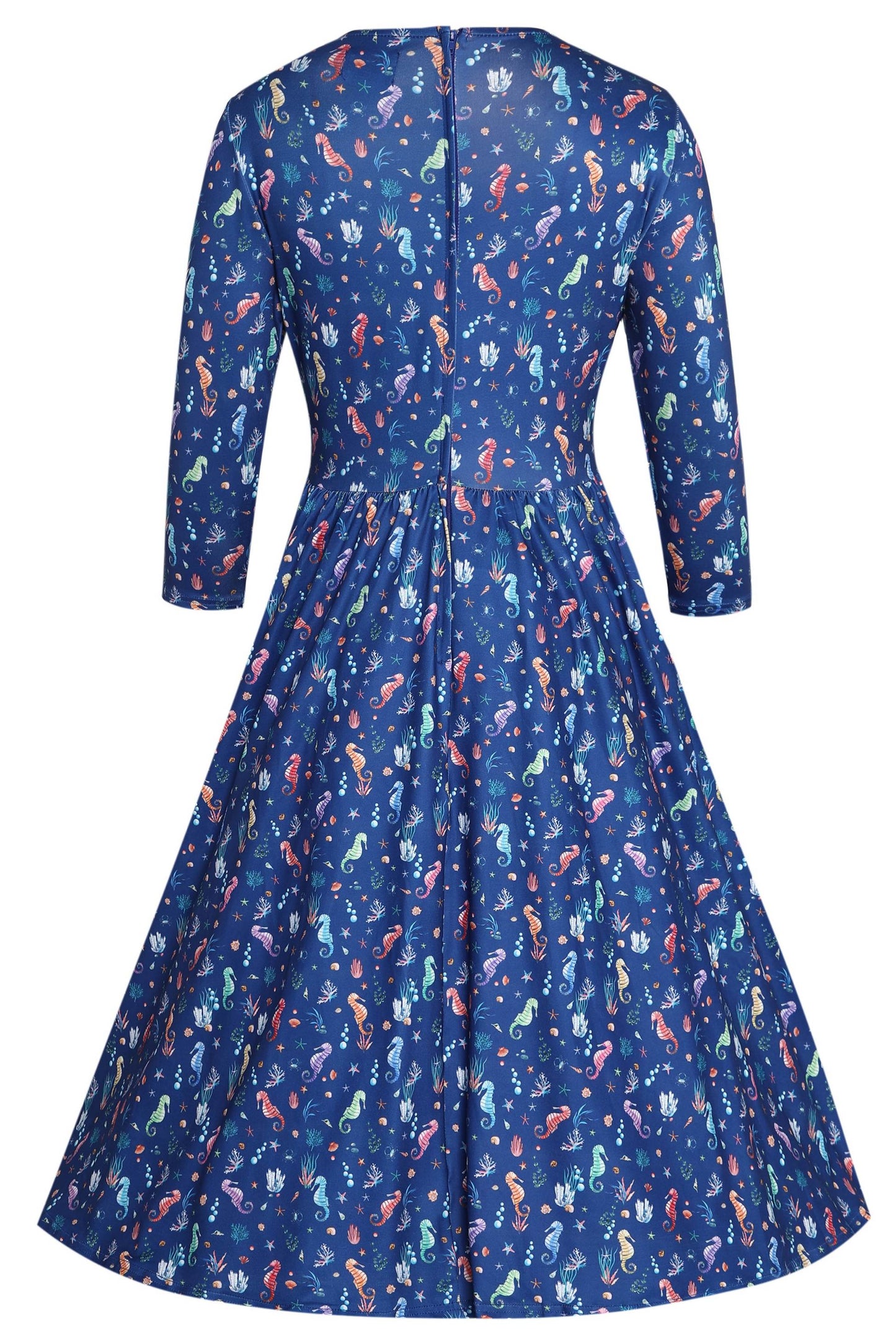 Billie Underwater Seahorse Flared Dress