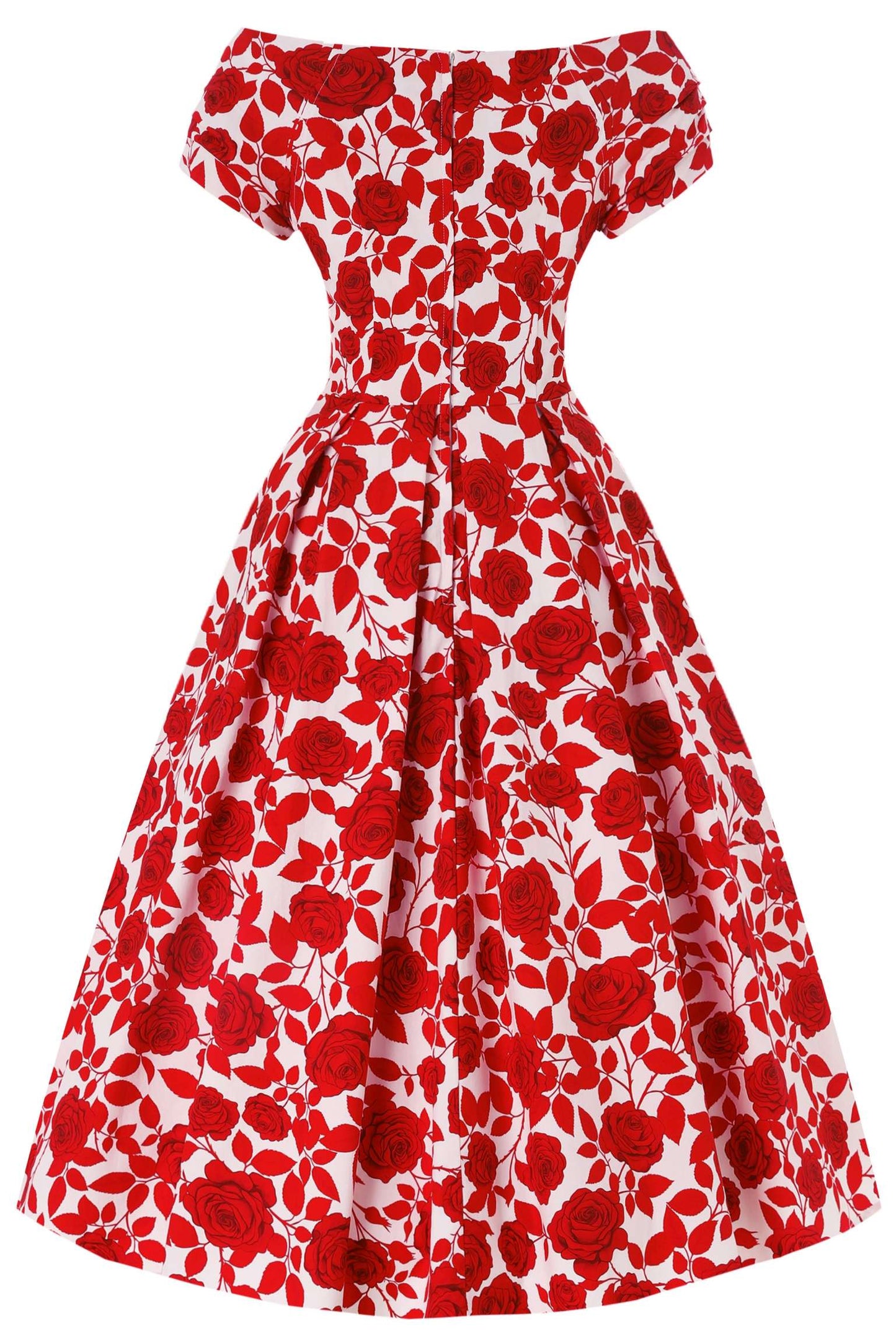 Lily Red Shadow Rose Off Shoulder Dress