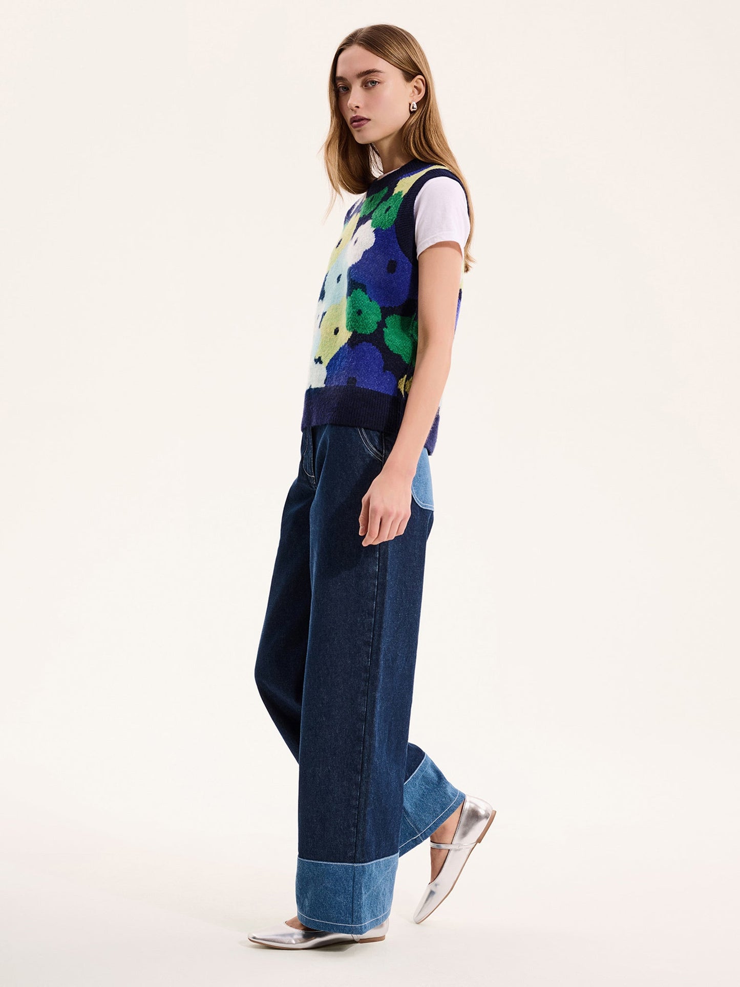 Bobbi Oversized Floral Sweater Vest