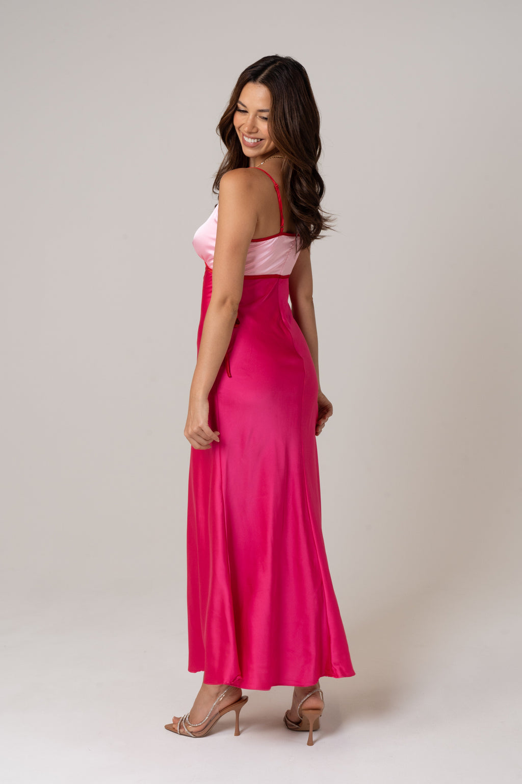 Arya Satin Slip Maxi Dress with Ties