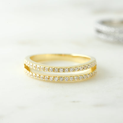 CZ Double Band Ring