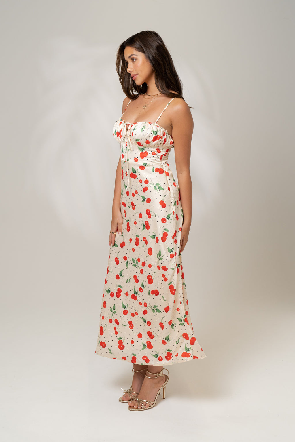 Emily Classic Maxi Dress - Cherry Print