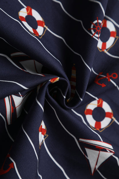 Melissa Red & Navy Nautical Strapless Dress