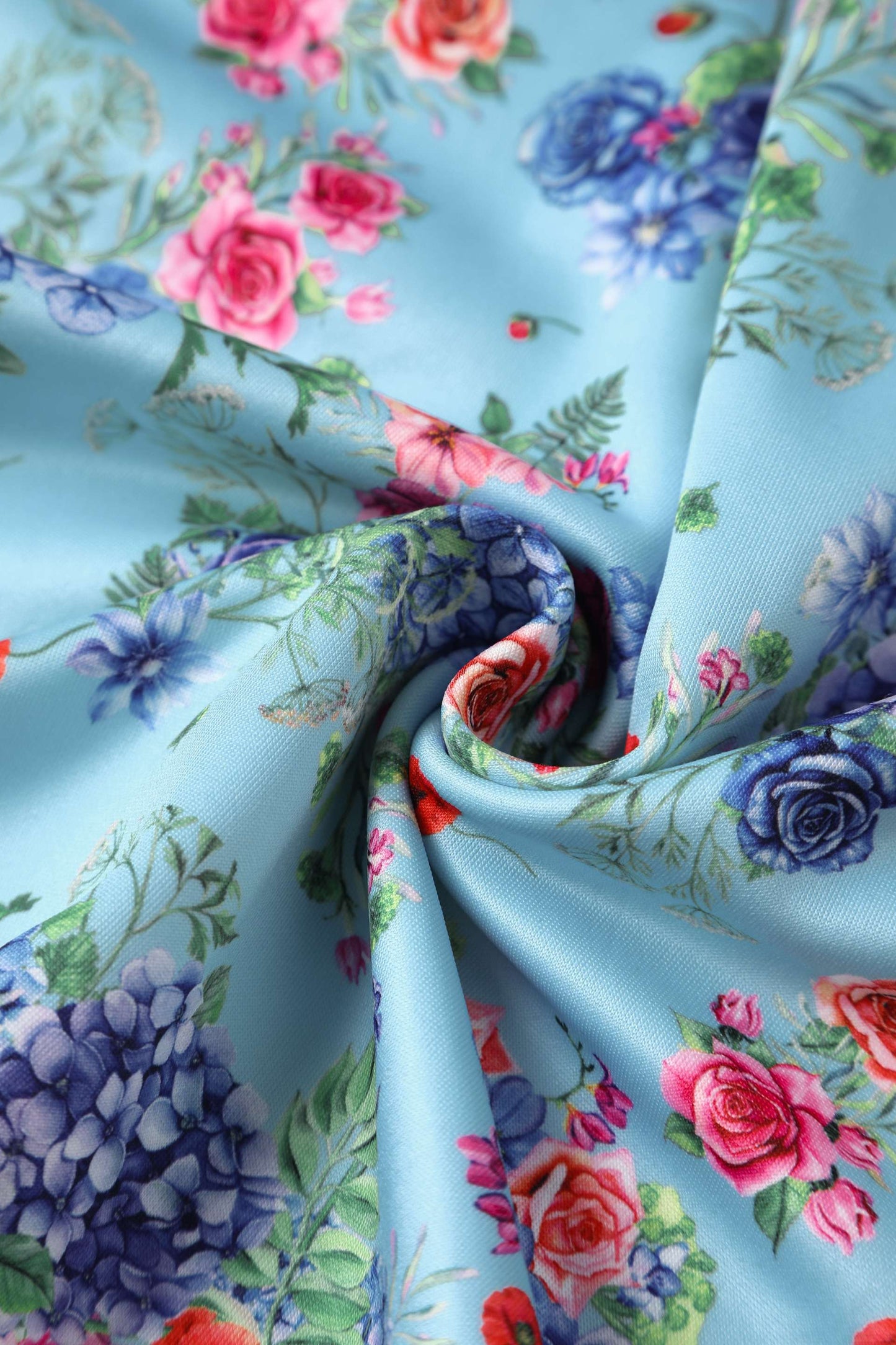 Lily Blue Hydrangea Off Shoulder Dress