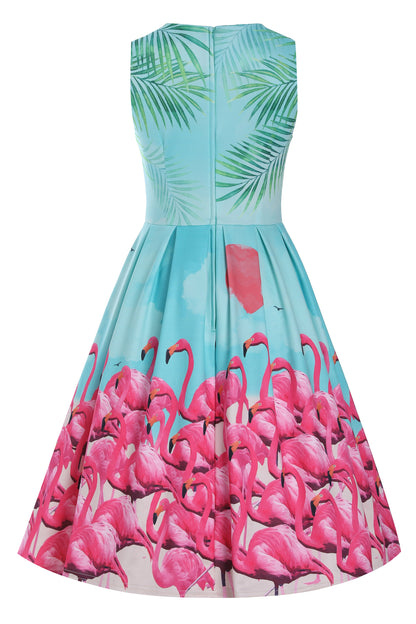 Annie Flamingo Sunset Swing Dress