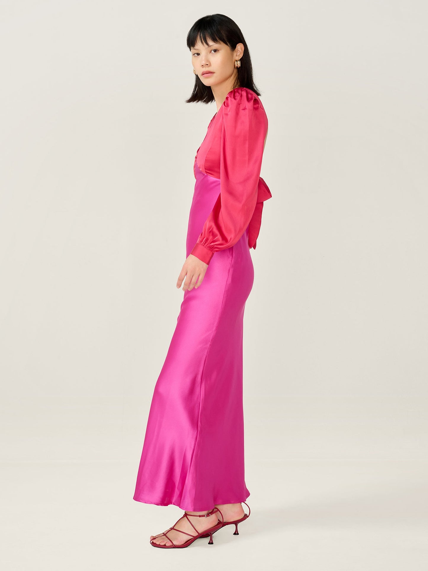 Francoise Dress in Red and Pink