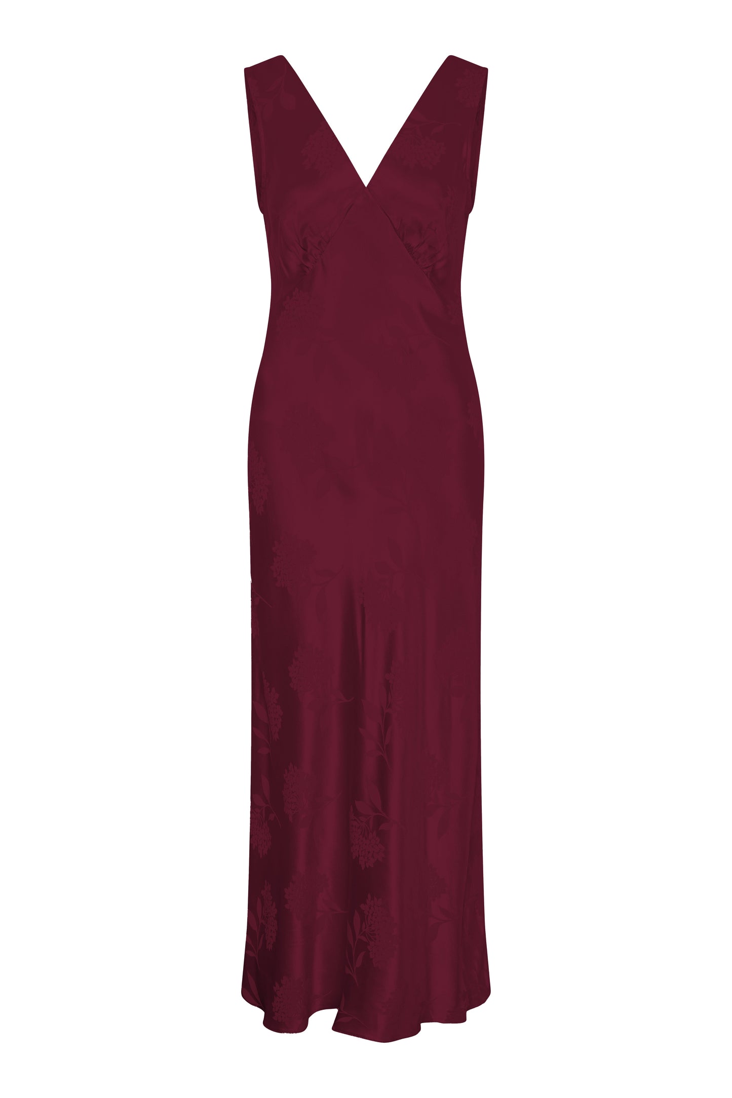 Iris Jacquard Dress in Deep Wine