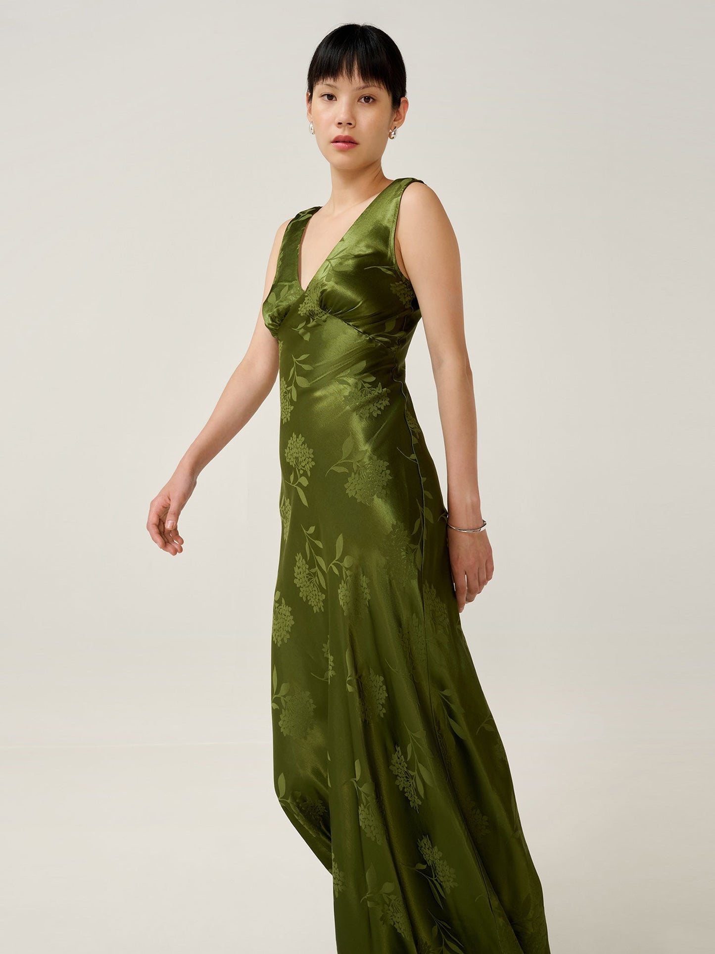 Iris Jacquard Dress in Pear Green