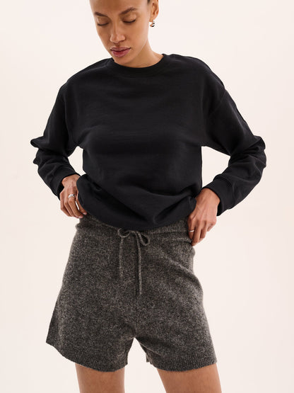 Kayleigh Knit Shorts in Grey Marl