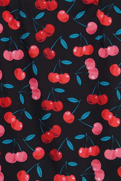 Falda Black & Red Cherry Pencil Skirt