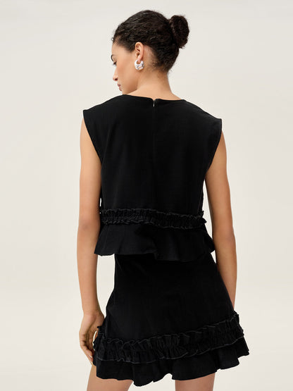 Prudie Cord Skirt in Black