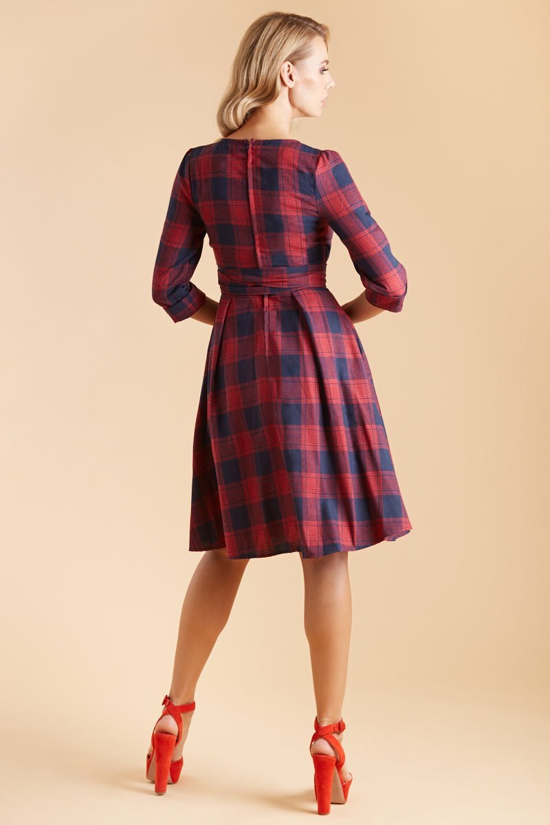 Katherine Red Tartan Swing Dress