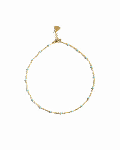 Turquoise Beaded Anklet