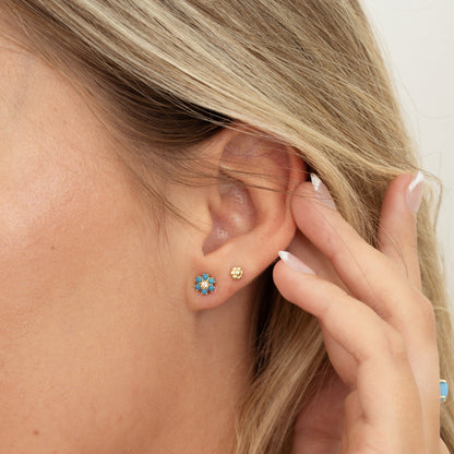 Turquoise Flower Studs