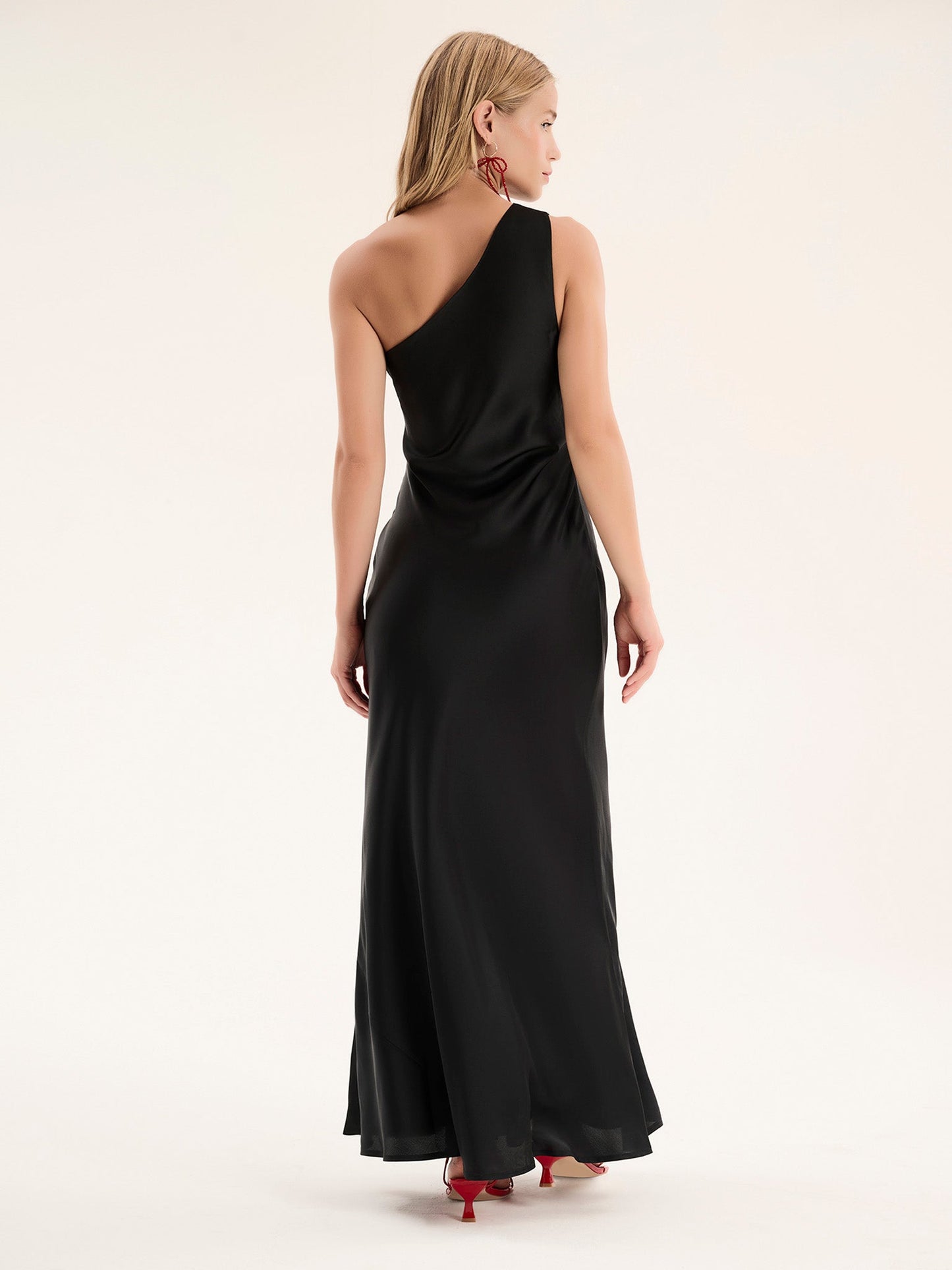 Uma One Shoulder Dress in Black
